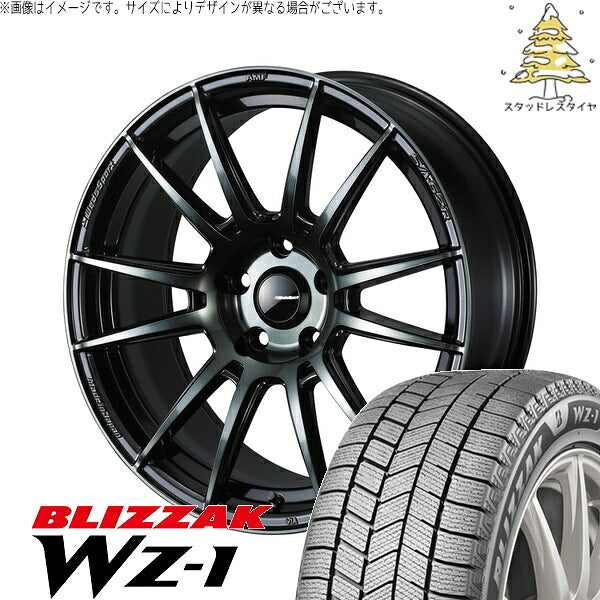 ブリヂストン ブリザック WZ-1 215/55R17 ＋ ウェッズスポーツ SA62R ウォースブラッククリアー 17インチ 7J +53 5H114.3P スタッドレス・ホイール4本セット。1枚目。