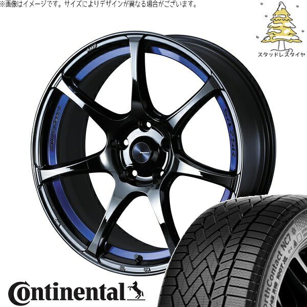 コンチネンタル ノースコンタクト NC7 245/40R18 ＋ ウェッズスポーツ SA75R ブルーライトクローム2 18インチ 8.5J +35 5H114.3P スタッドレス・ホイール4本セット。1枚目。