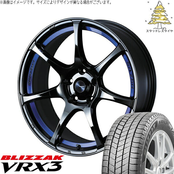 ブリヂストン ブリザック VRX3 235/40R18 ＋ ウェッズスポーツ SA75R ブルーライトクローム2 18インチ 8.5J +35 5H114.3P スタッドレス・ホイール4本セット。1枚目。