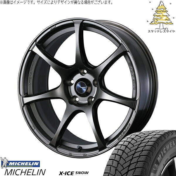 ミシュラン エックスアイス スノー 215/60R17 ＋ ウェッズスポーツ SA75R EJブロンズ 17インチ 7J +40 5H114.3P スタッドレス・ホイール4本セット。1枚目。