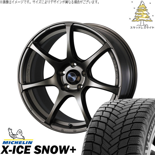 ミシュラン エックスアイス スノー+ 225/55R17 ＋ ウェッズスポーツ SA75R EJブロンズ 17インチ 7J +40 5H114.3P スタッドレス・ホイール4本セット。1枚目。