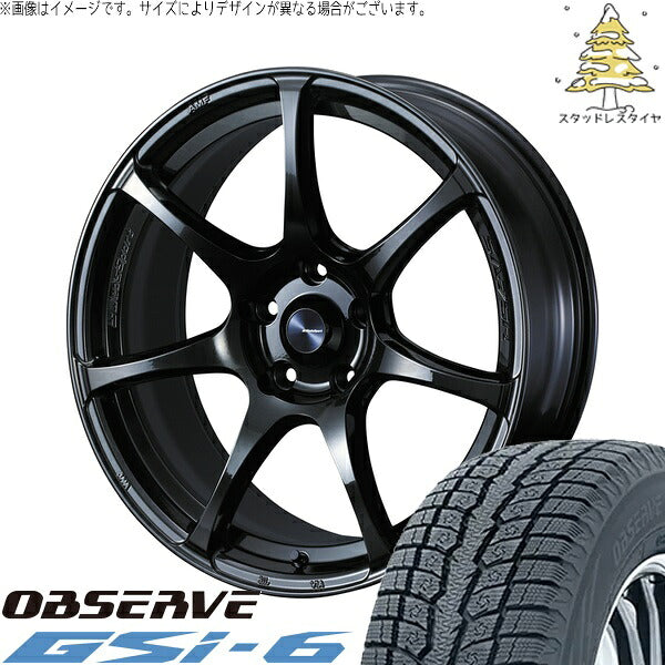 トーヨータイヤ オブザーブ Gsi-6 225/55R18 ＋ ウェッズスポーツ SA75R ハイパーブラッククリア2 18インチ 7.5J +45 5H114.3P スタッドレス・ホイール4本セット。1枚目。