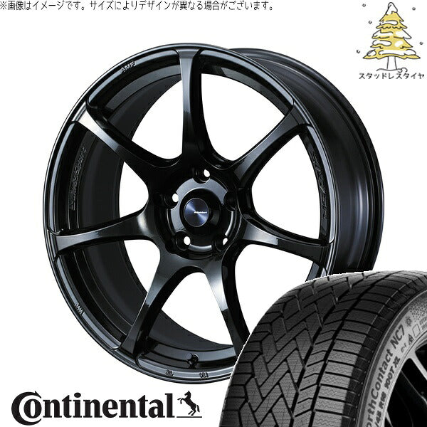 コンチネンタル ノースコンタクト NC7 225/65R17 ＋ ウェッズスポーツ SA75R ハイパーブラッククリア2 17インチ 7.5J +45 5H114.3P スタッドレス・ホイール4本セット。1枚目。
