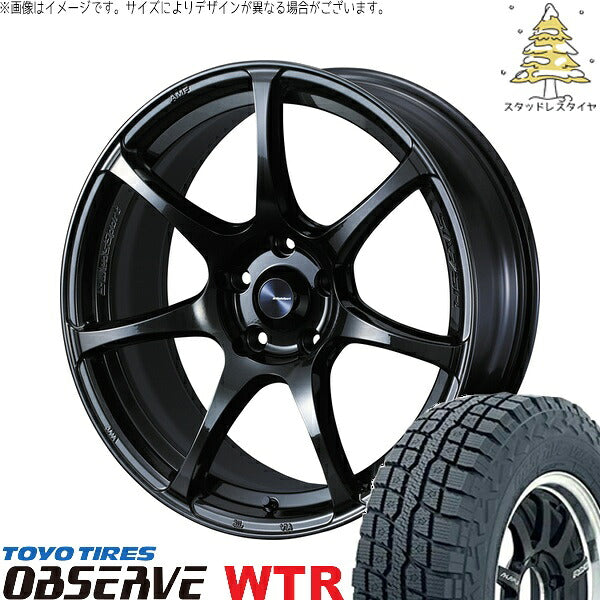 トーヨータイヤ オブザーブ W/T-R 245/65R17 ＋ ウェッズスポーツ SA75R ハイパーブラッククリア2 17インチ 7J +40 5H114.3P スタッドレス・ホイール4本セット。1枚目。