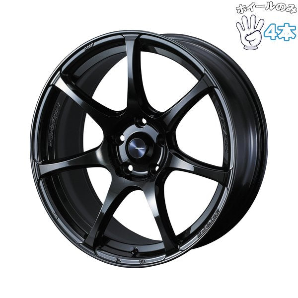 17インチ アルミホイール 4穴100 | ウェッズ ウェッズスポーツ SA75R ハイパーブラッククリア2 6.5J 4本