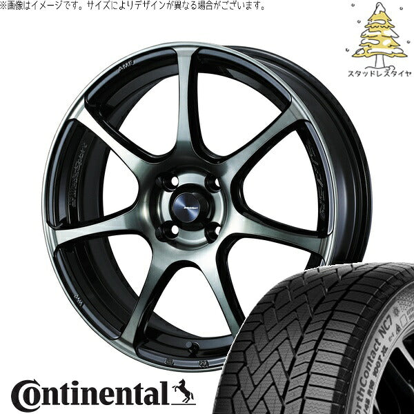 コンチネンタル ノースコンタクト NC7 185/60R15 ＋ ウェッズスポーツ SA75R ウォースブラッククリアー 15インチ 6J +48 4H100P スタッドレス・ホイール4本セット。1枚目。