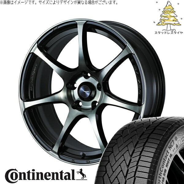コンチネンタル ノースコンタクト NC7 245/40R18 ＋ ウェッズスポーツ SA75R ウォースブラッククリアー 18インチ 9.5J +38 5H114.3P スタッドレス・ホイール4本セット。1枚目。