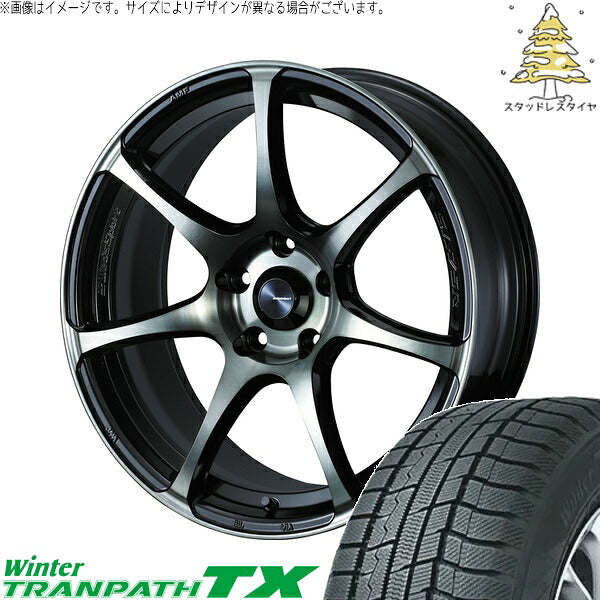 トーヨータイヤ ウィンタートランパス TX 225/60R17 ＋ ウェッズスポーツ SA75R ウォースブラッククリアー 17インチ 7J +53 5H114.3P スタッドレス・ホイール4本セット。1枚目。