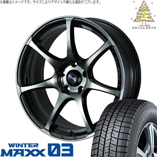 ダンロップ ウィンターマックス03 215/40R18 ＋ ウェッズスポーツ SA75R ウォースブラッククリアー 18インチ 7.5J +35 5H114.3P スタッドレス・ホイール4本セット。1枚目。
