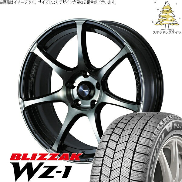 ブリヂストン ブリザック WZ-1 245/40R18 ＋ ウェッズスポーツ SA75R ウォースブラッククリアー 18インチ 9.5J +38 5H114.3P スタッドレス・ホイール4本セット。1枚目。