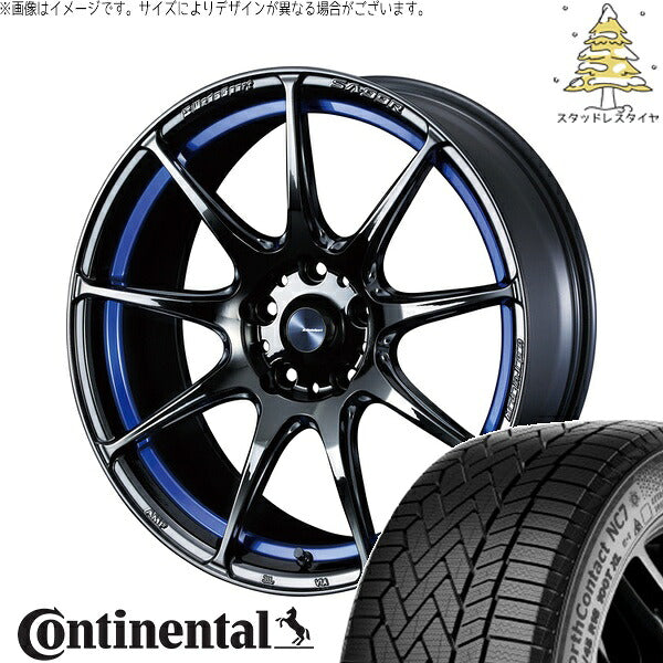 コンチネンタル ノースコンタクト NC7 245/40R18 ＋ ウェッズスポーツ SA99R ブルーライトクローム2 18インチ 9.5J +38 5H114.3P スタッドレス・ホイール4本セット。1枚目。
