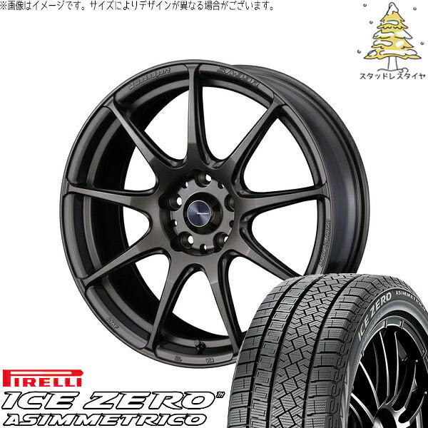 ピレリ アイスゼロアシンメトリコ 215/45R17 ＋ ウェッズスポーツ SA99R EJブロンズ 17インチ 7J +53 5H114.3P スタッドレス・ホイール4本セット。1枚目。