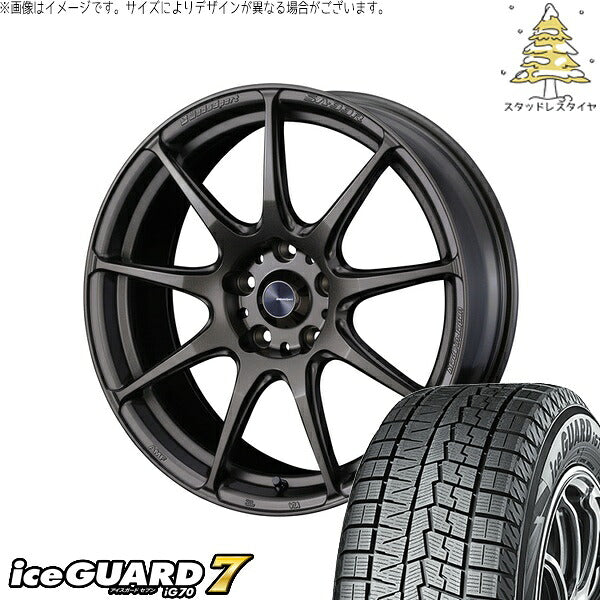 ヨコハマタイヤ アイスガードセブン IG70 215/55R17 ＋ ウェッズスポーツ SA99R EJブロンズ 17インチ 7J +48 5H100P スタッドレス・ホイール4本セット。1枚目。