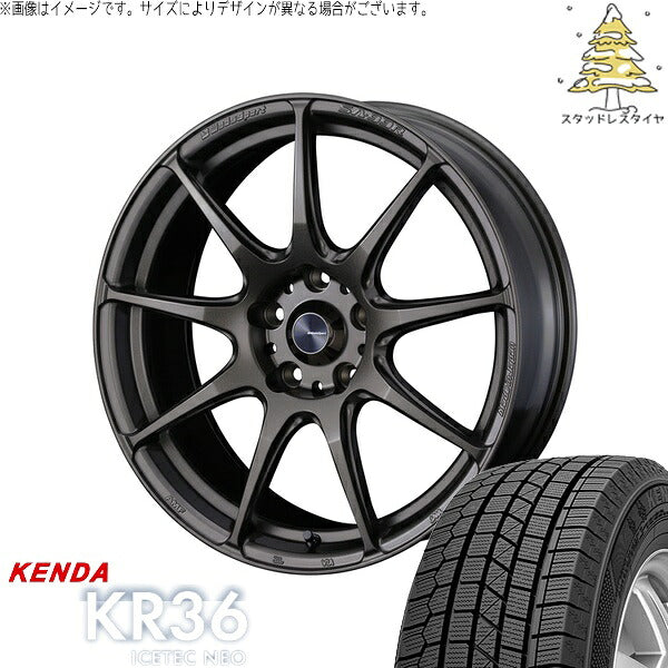 ケンダ アイステックネオ KR36 225/55R17 ＋ ウェッズスポーツ SA99R EJブロンズ 17インチ 7J +48 5H114.3P スタッドレス・ホイール4本セット。1枚目。