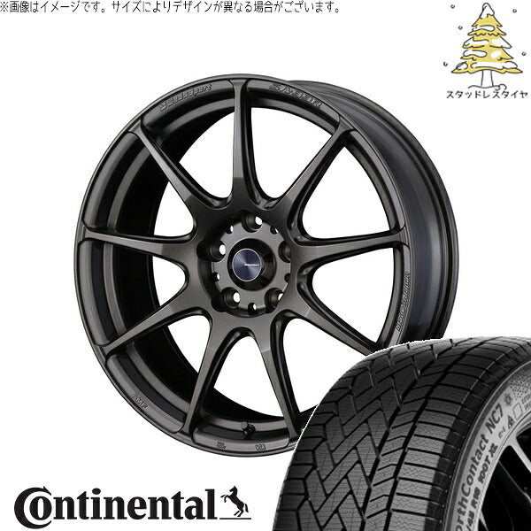 コンチネンタル ノースコンタクト NC7 225/60R18 ＋ ウェッズスポーツ SA99R EJブロンズ 18インチ 7.5J +35 5H114.3P スタッドレス・ホイール4本セット。1枚目。