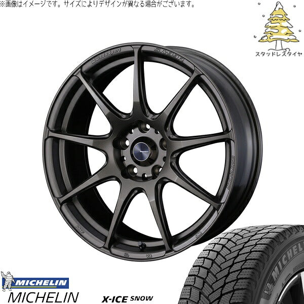 ミシュラン エックスアイス スノー 215/45R17 ＋ ウェッズスポーツ SA99R EJブロンズ 17インチ 7J +48 5H100P スタッドレス・ホイール4本セット。1枚目。