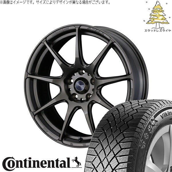 コンチネンタル バイキングコンタクト7 205/55R17 ＋ ウェッズスポーツ SA99R EJブロンズ 17インチ 7J +48 5H114.3P スタッドレス・ホイール4本セット。1枚目。