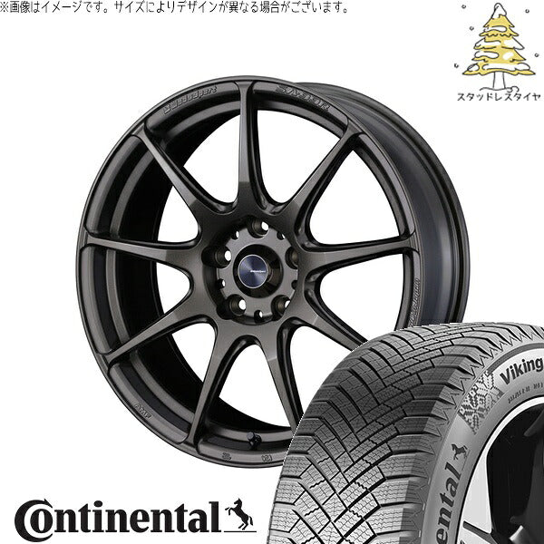 コンチネンタル バイキングコンタクト8 225/40R18 ＋ ウェッズスポーツ SA99R EJブロンズ 18インチ 8.5J +45 5H100P スタッドレス・ホイール4本セット。1枚目。