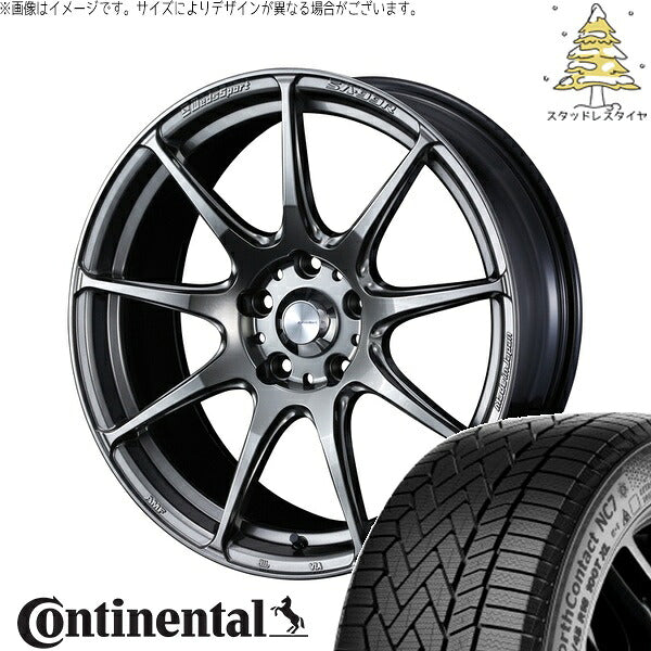 コンチネンタル ノースコンタクト NC7 225/65R17 ＋ ウェッズスポーツ SA99R プラチナシルバーブラック 17インチ 7J +40 5H114.3P スタッドレス・ホイール4本セット。1枚目。