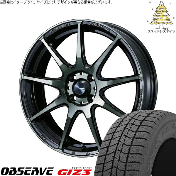 トーヨータイヤ オブザーブ GIZ3 195/50R16 ＋ ウェッズスポーツ SA99R ウォースブラッククリアー 16インチ 6.5J +50 4H100P スタッドレス・ホイール4本セット。1枚目。