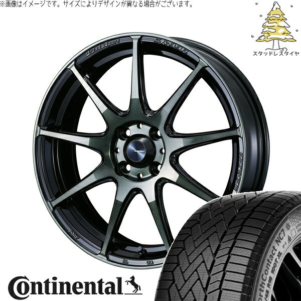 コンチネンタル ノースコンタクト NC7 185/65R15 ＋ ウェッズスポーツ SA99R ウォースブラッククリアー 15インチ 6J +48 4H100P スタッドレス・ホイール4本セット。1枚目。