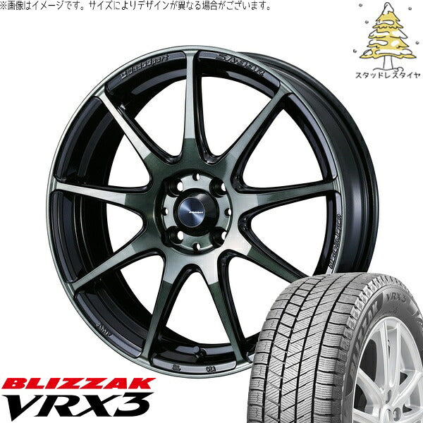 ブリヂストン ブリザック VRX3 165/60R15 ＋ ウェッズスポーツ SA99R ウォースブラッククリアー 15インチ 5J +45 4H100P スタッドレス・ホイール4本セット。1枚目。