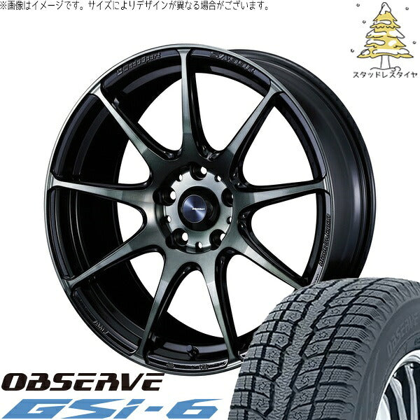 トーヨータイヤ オブザーブ Gsi-6 235/60R18 ＋ ウェッズスポーツ SA99R ウォースブラッククリアー 18インチ 8J +42 5H114.3P スタッドレス・ホイール4本セット。1枚目。