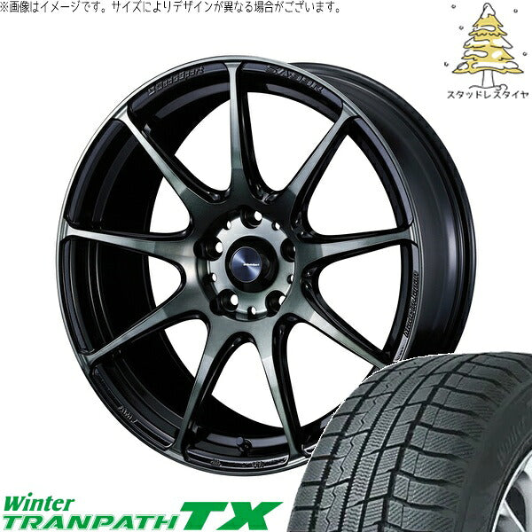 トーヨータイヤ ウィンタートランパス TX 215/50R18 ＋ ウェッズスポーツ SA99R ウォースブラッククリアー 18インチ 7.5J +45 5H114.3P スタッドレス・ホイール4本セット。1枚目。