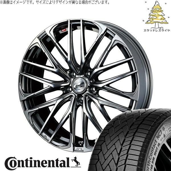 コンチネンタル ノースコンタクト NC7 215/55R17 ＋ レオニス SK ブラックメタルコート/ミラーカット 17インチ 7J +53 5H114.3P スタッドレス・ホイール4本セット。1枚目。