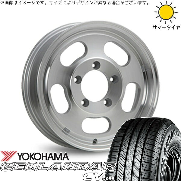 ヨコハマタイヤ ジオランダーCV G058 215/70R16 ＋ エクストリームJ D:SLOT シルバーポリッシュ 16インチ 5.5J ±0 5H139.7P サマー・ホイール4本セット。1枚目。