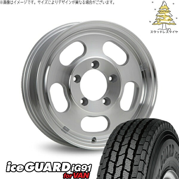 ヨコハマタイヤ アイスガード91 IG91 225/75R16 ＋ エクストリームJ D:SLOT シルバーポリッシュ 16インチ 5.5J +22 5H139.7P スタッドレス・ホイール4本セット。1枚目。