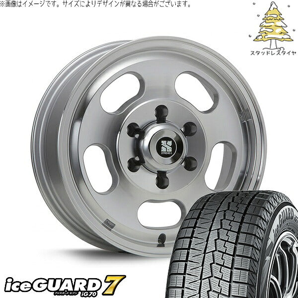 ヨコハマタイヤ アイスガード セブン (iceGUARD7 IG70) 215/65R16 ＋ エクストリームJ Dスロット シルバーポリッシュ 16インチ 6.5J +38 6H139.7P スタッドレス・ホイール4本セット。1枚目。