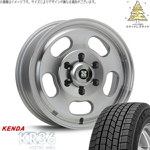 ケンダ アイステックネオ KR36 (ICETEC NEO KR36) 215/70R16 ＋ エクストリームJ Dスロット シルバーポリッシュ 16インチ 6.5J +38 6H139.7P スタッドレス・ホイール4本セット。1枚目。