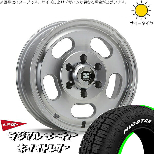 マッドスター ラジアルAT 215/65R16 ＋ エクストリームJ D:SLOT シルバーポリッシュ 16インチ 6.5J +38 6H139.7P サマー・ホイール4本セット。1枚目。