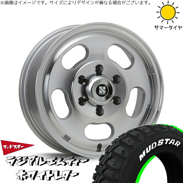 マッドスター ラジアルMT 215/70R16 ＋ エクストリームJ D:SLOT シルバーポリッシュ 16インチ 6.5J +38 6H139.7P サマー・ホイール4本セット。1枚目。