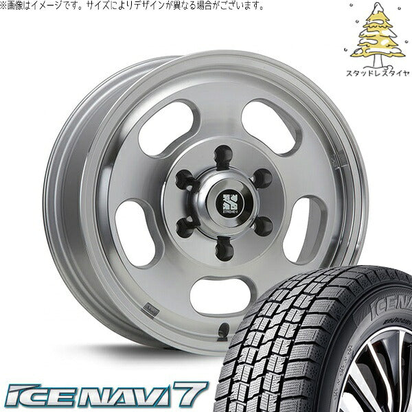 グッドイヤー アイスナビ7 215/65R16 ＋ エクストリームJ D:SLOT シルバーポリッシュ 16インチ 6.5J +38 6H139.7P スタッドレス・ホイール4本セット。1枚目。