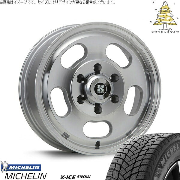 ミシュラン エックスアイス スノー (X-ICE SNOW) 215/65R16 ＋ エクストリームJ Dスロット シルバーポリッシュ 16インチ 6.5J +38 6H139.7P スタッドレス・ホイール4本セット。1枚目。