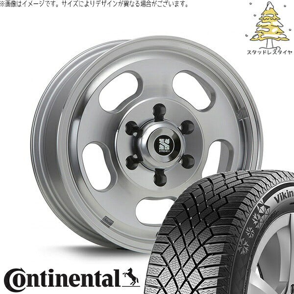 コンチネンタル バイキングコンタクト セブン (VikingContact7) 215/70R16 ＋ エクストリームJ Dスロット シルバーポリッシュ 16インチ 6.5J +38 6H139.7P スタッドレス・ホイール4本セット。1枚目。