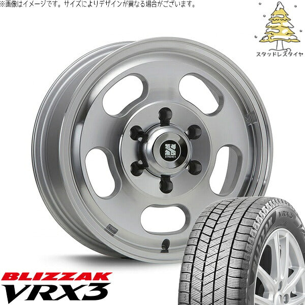 ブリヂストン ブリザック VRX3 (BLIZZAK VRX3) 215/70R16 ＋ エクストリームJ Dスロット シルバーポリッシュ 16インチ 6.5J +38 6H139.7P スタッドレス・ホイール4本セット。1枚目。