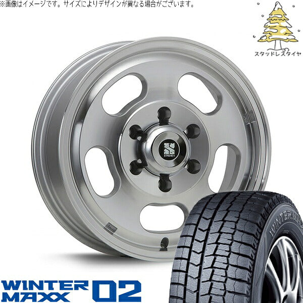 ダンロップ ウィンターマックス02 215/65R16 ＋ エクストリームJ D:SLOT シルバーポリッシュ 16インチ 6.5J +38 6H139.7P スタッドレス・ホイール4本セット。1枚目。