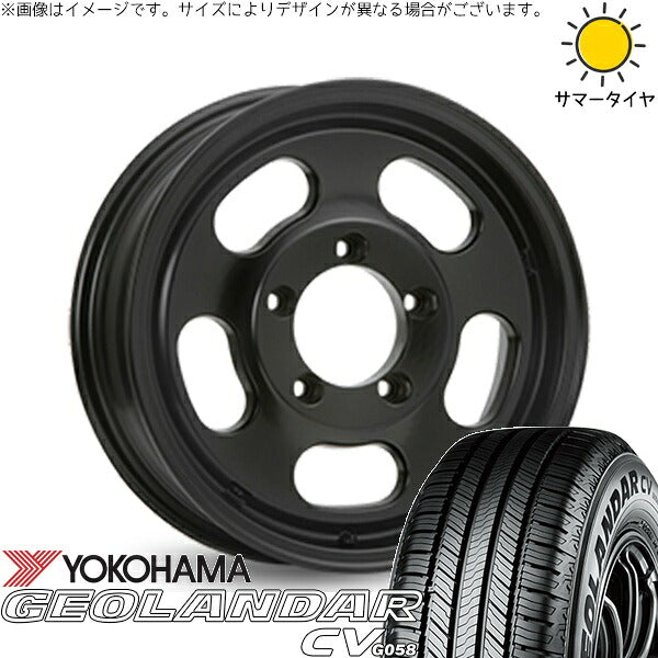 ヨコハマタイヤ ジオランダーCV G058 225/70R16 ＋ エクストリームJ D:SLOT サテンブラック 16インチ 5.5J ±0 5H139.7P サマー・ホイール4本セット。1枚目。