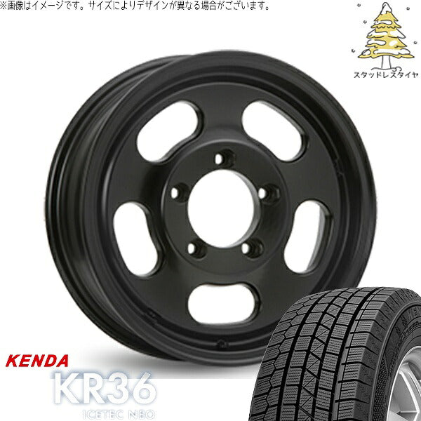 ケンダ アイステックネオ KR36 215/70R16 ＋ エクストリームJ D:SLOT サテンブラック 16インチ 5.5J +22 5H139.7P スタッドレス・ホイール4本セット。1枚目。