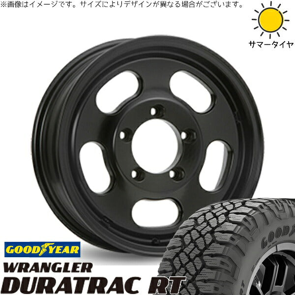 グッドイヤー ラングラー デュラトラック RT 225/75R16 ＋ エクストリームJ D:SLOT サテンブラック 16インチ 5.5J ±0 5H139.7P サマー・ホイール4本セット。1枚目。