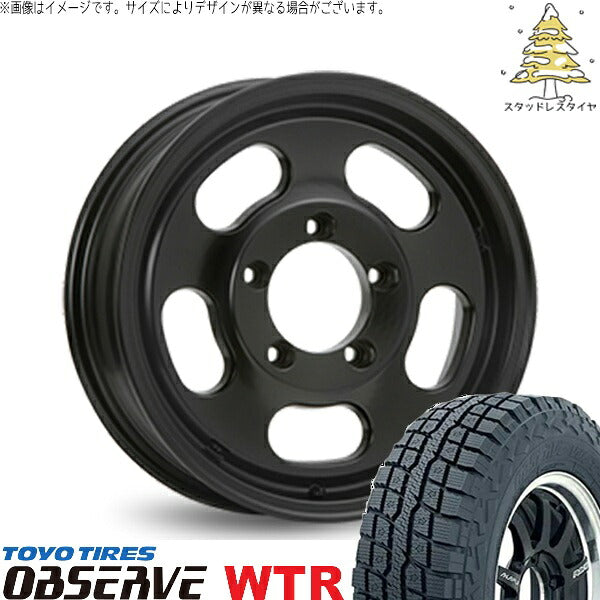 トーヨータイヤ オブザーブ W/T-R (OBSERVE WTR) 185/85R16 ＋ エクストリームJ Dスロット サテンブラック 16インチ 5.5J +22 5H139.7P スタッドレス・ホイール4本セット。1枚目。