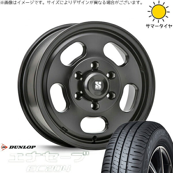 ダンロップ エナセーブ EC204 215/65R16 ＋ エクストリームJ D:SLOT サテンブラック 16インチ 6.5J +38 6H139.7P サマー・ホイール4本セット。1枚目。