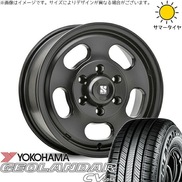 ヨコハマタイヤ ジオランダーCV G058 215/70R16 ＋ エクストリームJ D:SLOT サテンブラック 16インチ 6.5J +38 6H139.7P サマー・ホイール4本セット。1枚目。