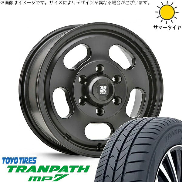 トーヨータイヤ トランパス MP7 215/70R16 ＋ エクストリームJ D:SLOT サテンブラック 16インチ 6.5J +38 6H139.7P サマー・ホイール4本セット。1枚目。