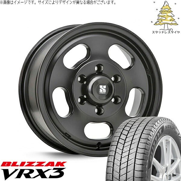 ブリヂストン ブリザック VRX3 215/70R16 ＋ エクストリームJ D:SLOT サテンブラック 16インチ 6.5J +38 6H139.7P スタッドレス・ホイール4本セット。1枚目。