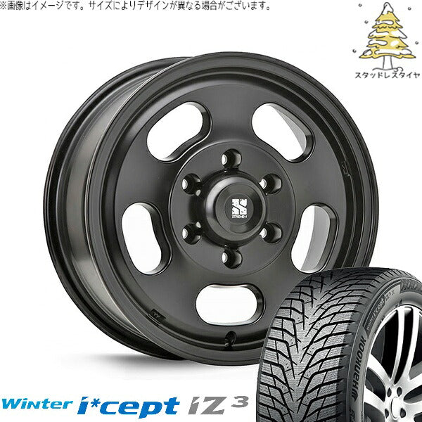 ハンコック ウィンターアイセプト IZ3 W636 (Winter i*cept iZ3 W636) 215/65R16 ＋ エクストリームJ Dスロット サテンブラック 16インチ 6.5J +38 6H139.7P スタッドレス・ホイール4本セット。1枚目。