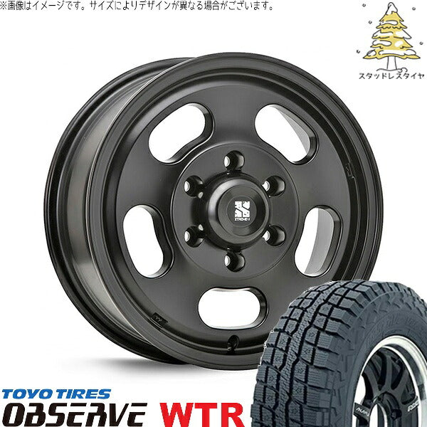 トーヨータイヤ オブザーブ W/T-R (OBSERVE WTR) 215/65R16 ＋ エクストリームJ Dスロット サテンブラック 16インチ 6.5J +38 6H139.7P スタッドレス・ホイール4本セット。1枚目。